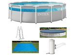 Framepool INTEX "»Clearview Prism Frame™«", beige, H:1,07cm Ø:422cm, Schwimmbecken, Framepool, ØxH: 422x107 cm, massive Konstruktion aus pulverbeschichtetem Stahl