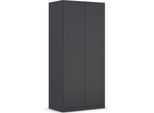 Drehtürenschrank RAUCH "Kleiderschrank Schrank Garderobe Wäscheschrank COSTA Breite 91 cm", grau (graumetallic, eingriffe graumetallic), B:91cm H:197cm T:54cm, Holzwerkstoff, Schränke, Drehtürenschrank, mit griffloser Front und Push-to-Open Funktion MADE IN GERMANY