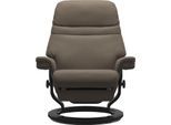 Relaxsessel STRESSLESS "Sunrise", braun (mole batick), B:88cm H:103cm T:78cm, Leder BATICK: BATICK ist ein leicht korrigiertes, durchgefärbtes und genarbtes Möbelleder, bei dem die meisten Unebenheiten und Spuren in der Regel entfernt wurden.;Leder PALOMA: PALOMA ist ein durchgefärbtes Semianilin-Möbelleder mit natürlicher Narbung.;ROHLEDER Stoff Q2 FARON: Ein fester zuverlässiger Bouclé mit einem