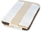 Duschtuch ROSS "Doubleface, Streifen/Uni", braun (natur), B:70cm L:140cm, Frottier, Baumwolle, Handtücher, Duschtuch, aus feinster Baumwolle