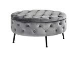 Xora Hocker, Grau, Schwarz, Metall, rund, 90x44x90 cm, Stauraum, Wohnzimmer, Hocker, Sitzhocker