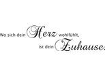 Wandspruch OTTO HOME "Wo sich dein Herz wohlfühlt, ist dein Zuhause", schwarz, B:120cm H:30cm T:0,1cm, Vinyl, Wandtattoos, Wandaufkleber, selbstklebend, rückstandslos abziehbar, Sticker, Spruch