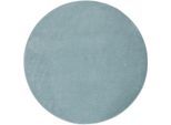 Teppich PACO HOME "Porto 890", blau (türkis), H:13mm Ø:160cm, Polypropylen, Teppiche, Teppich, Kurzflor, Uni-Farben, ideal im Wohnzimmer & Schlafzimmer