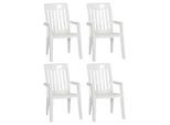 Gartenstuhl-Set Palma Weiß Kunststoff stapelbar