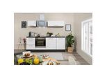Küchenzeile Weiß Hochglanz/ Grau m. Geräte B: ca. 220 cm