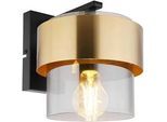 Wandleuchte Milley in Schwarz/Messing max. 60 Watt Wandlampe