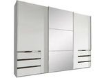 Schwebetürenschrank Level 36A ca. 300x216 cm Weiß m. Spiegel