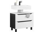 Waschbeckenunterschrank Wave II in Schwarz/Weiß