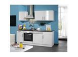 Küchenblock Nevada m. Geräten Weiß Hochglanz