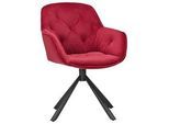Armlehnstuhl Eileen in Rot Samtbezug drehbar