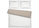 Bettwäsche Twill Streif XXL Weiß/Beige ca. 200x220cm