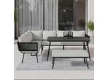 Dining-Loungeset Camea Grau Outdoorstoff/Metall/Polywood