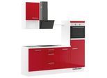Küchenblock IBZ ohne Geräte ca. 215 cm Rot
