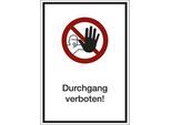 Kombizusatzschild mit Text für Verbotszeichen, Durchgang verboten, VE 10 Stk, Kunststoff, LxHxT 210 x 297 x 1 mm kaiserkraft