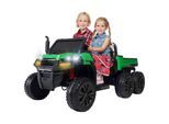 UTV-Kinder-Elektroauto A730 mit 6x4 Vierradantrieb, 2-Sitzer, Kippmulde, Fernbedienung, EVA-Reifen (Grün/Schwarz)