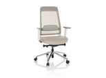 hjh OFFICE Profi Bürostuhl CHIARO T2 WHITE Stoff / Netzstoff mit Armlehnen (höhenverstellbar)