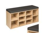 tectake® Schuhschrank, für 10 Paar Schuhe, 2 verstellbare Zwischenböden, 103,5 x 48 x 30 cm