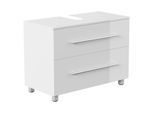 Mondial Universal Unterbau auf Standfüßen 85 cm SoftClose weiss hochglanz