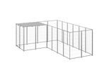 VidaXL Hundezwinger Stahl silber 2,2 m, 3,3 m, 1,1 m