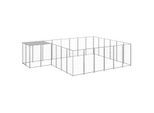 VidaXL Hundezwinger silber 4,4 m, 3,3 m, 1,1 m