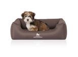 Knuffelwuff Orthopädisches Wasserabweisendes Hundebett Leon aus Velours mit Handwebcharakter