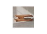 KADIMA DESIGN Couchtisch TEKO Massivholz: 2 Ablagefächer, 118x38x70 cm, handgefertigt, pflegeleicht
