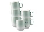 Becher SELTMANN WEIDEN "Henkelbecher Sento Home 400 ml 6er Set", grün (aura mint), 6 tlg., Porzellan, Trinkgefäße, Becher