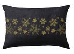 Kissenbezug DREAMS "Schneeflocke, Weihnachtsdeko", grau (grau, goldfarben), B:40cm L:60cm, Polyester, Obermaterial: 100% Polyester, Kissenbezüge, Kissenbezug, mit aufwendiger Stickerei, 40x60 cm