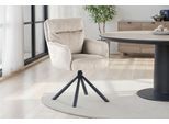 Esszimmerstuhl OTTO HOME "Justin", beige (beige, schwarz, beige), B:57cm H:95cm T:67cm, Metall, Polyester, Stühle, Esszimmerstuhl, gemütlicher Sessel mit Taschenfederkern, 360 Grad drehbar, Grob - Cord