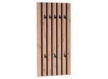 Xora Wandgarderobe, Schwarz, Eiche Artisan, Holzwerkstoff, 45x90x4 cm, Garderobe, Garderobenleisten & Garderobenhaken