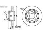 ATE Bremsscheibe 24011003081 voll 261mm 10mm für KIA