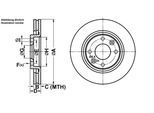 ATE Bremsensatz, Scheibenbremse ijf141cn91 Vorderachse belüftet 266mm 20mm für Peugeot Citroën