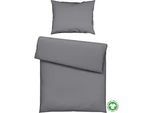 Bettwäsche Bio-Anna Uni Graphitfarben ca. 140x200cm