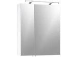 Spiegelschrank Dorina 600 mit LED Weiß 2-türig