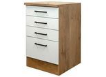 Schubkastenunterschrank Avila Eichefarben/Magnolie