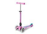 Micro Mobility , Flieder , Kunststoff , 26.5x53-67x55 cm , Hinterrad-Reibungsbremse, höhenverstellbarer Lenker mit Schnellspanner, Schnellklappmechanismus, weiche Griffe, Antirutsch-Trittbrett mit Bremse, Räder mit LED-Licht, faltbarer Lenker , Freizeit, Skaten, Scooter, Kinder-Scooter