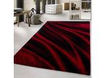 Teppich AYYILDIZ TEPPICHE "Miami 6630" Gr. 6, rot (rot, schwarz), B:200cm H:12mm L:290cm, Kunstfaser, Teppiche, Teppich, Läufer, Kurzflor, Wohnzimmer