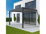 Pergola elektrisch, mit Funk-Fernbedienung, Anbaupergola, Aluminium, Anthrazitgrau, 1000x1600 mm, individuell konfigurieren