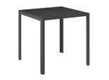 Ambia Garden Gartentisch , Schwarz , Metall, Kunststoff , quadratisch , Flachrohr , 76.5x74x76.5 cm , Gartenmöbel, Gartentische, Gartentische