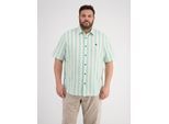 Kurzarmhemd LERROS "Gestreiftes Kurzarmhemd in grossen Größen", Herren, Gr. 6XL, extraweit, mint water, 76% Baumwolle, 24% Polyester, Hemden