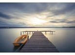 Fototapete PAPERMOON "Steg im Wasser", bunt, B:5m L:2,8m, Vlies, Tapeten
