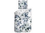 Bettwäsche HECKETT & LANE "Kristoffer", blau, B/L: 155cm x 220cm, 1 Stk., 1 Stk., Mako-Satin, B/L: 80cm x 80cm, 2 Stk., Mako-Satin, Obermaterial: 100% Baumwolle, Bettwäsche, Bettwäsche, 100% Baumwolle, hochwertiges Mako-Satin, Bettwäsche ab 135x200 cm.