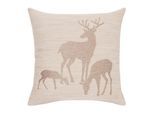 Dekokissen PAD "DEER FAMILY", transparent, B:45cm L:45cm, Acryl, Baumwolle, Polyester, Viskose, Wolle, Dekokissen_Sitzkissen_Kissenhüllen, Made in Europe