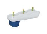 VitrA Sento Kids Reihen-Waschtisch 7352B003-1742 125x40cm, 3 Höhen, je 1 Hahnloch mittig, weiß hochglanz, mit Überlauf