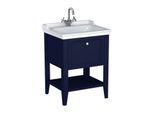 VitrA Valarte Waschtisch-Möbel-Set 65775 64,5x53x88cm, 1 Vollauszug, Korpus stahlblau/Waschtisch weiß hochglanz