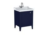 VitrA Valarte Waschtisch-Möbel-Set 65764 64,5x53x88cm, links, Korpus stahlblau/Waschtisch weiß hochglanz