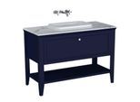VitrA Valarte Einbauwaschtisch-Möbel-Set 65783 118x52x87,5cm, 1 Vollauszug, Korpus stahlblau/Waschtisch weiß hochglanz