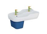 VitrA Sento Kids Reihen-Waschtisch 7351B003-1740 85,5x40,5cm, 2 Höhen, je 1 Hahnloch mittig, weiß hochglanz, mit Überlauf
