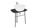 VitrA Plural Waschtisch-Unterbau 64051 68,5 x 49 x 74 cm, flach, freistehend, Platte schwarz matt