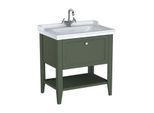 VitrA Valarte Waschtisch-Möbel-Set 65815 79,5x53x88cm, 1 Vollauszug, Korpus Vintage grün/Waschtisch weiß hochglanz